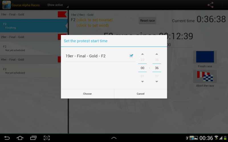 Setting the protest time