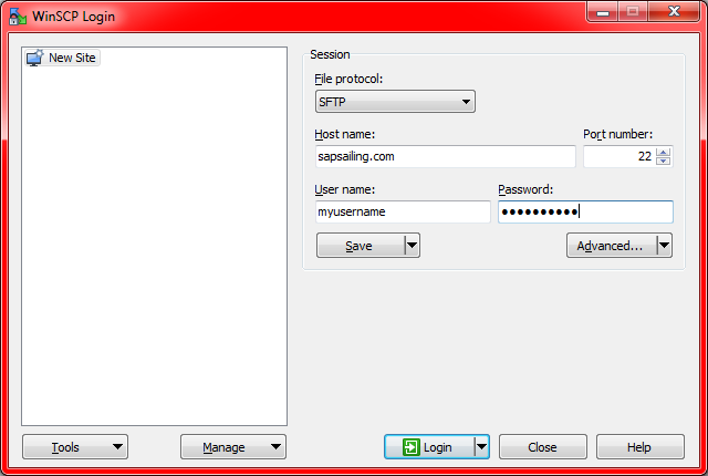 WinSCP Login