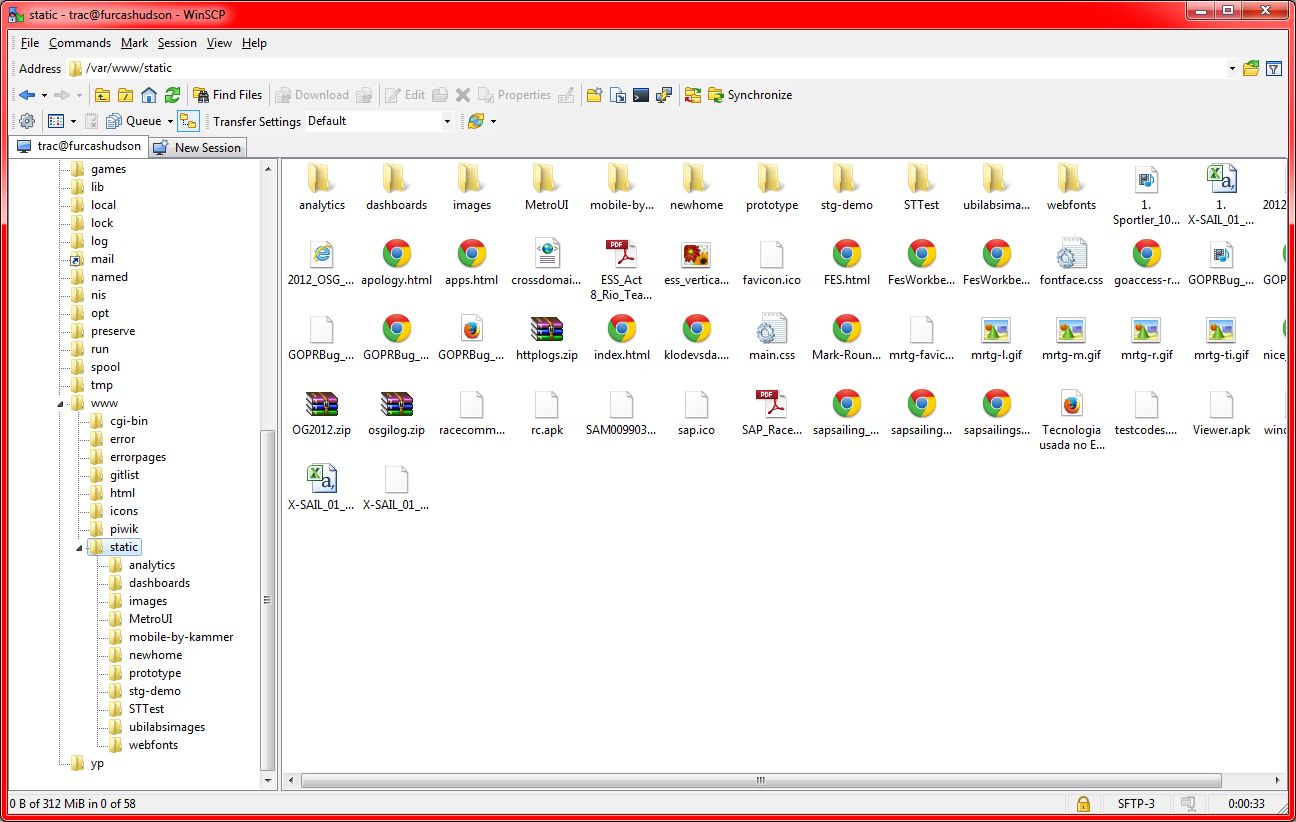WinSCP /var/www/static